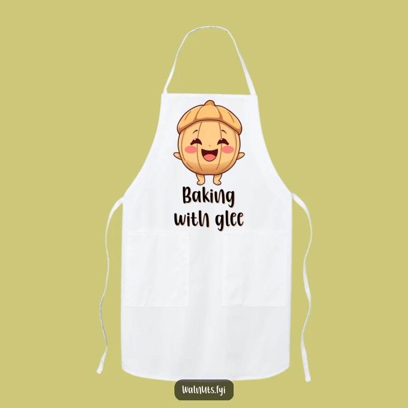 Funny Joyous Walnut Apron, Cook with a Smile and Happiness
