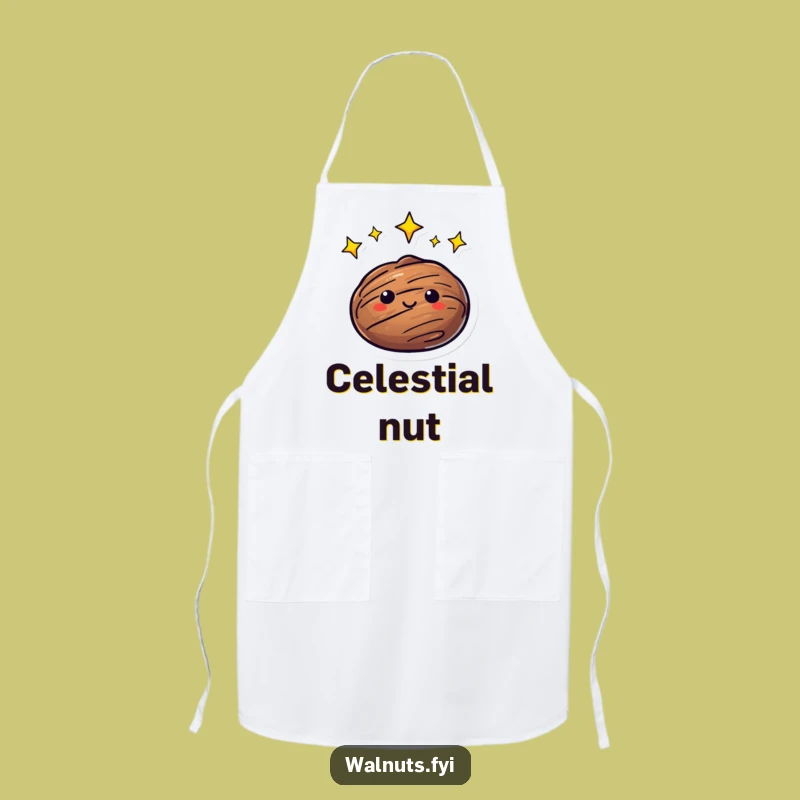 Cosmic Walnut Apron - Cook Up Celestial Flavors with Humor!