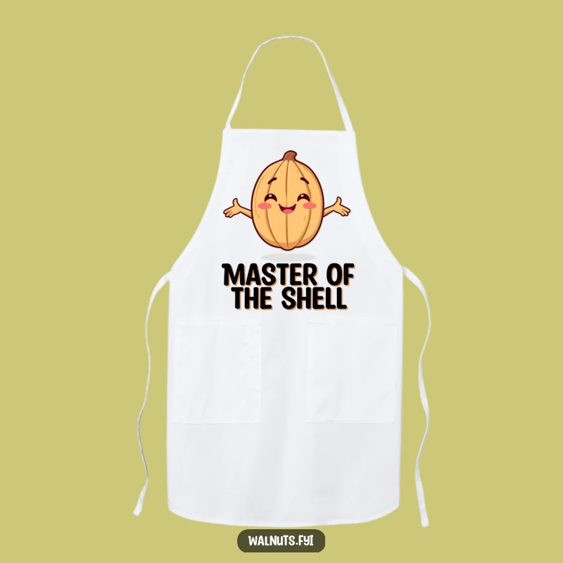 Funny Confident Walnut Apron: Smiling Character Posing, Kitchen Funny Gift Essential