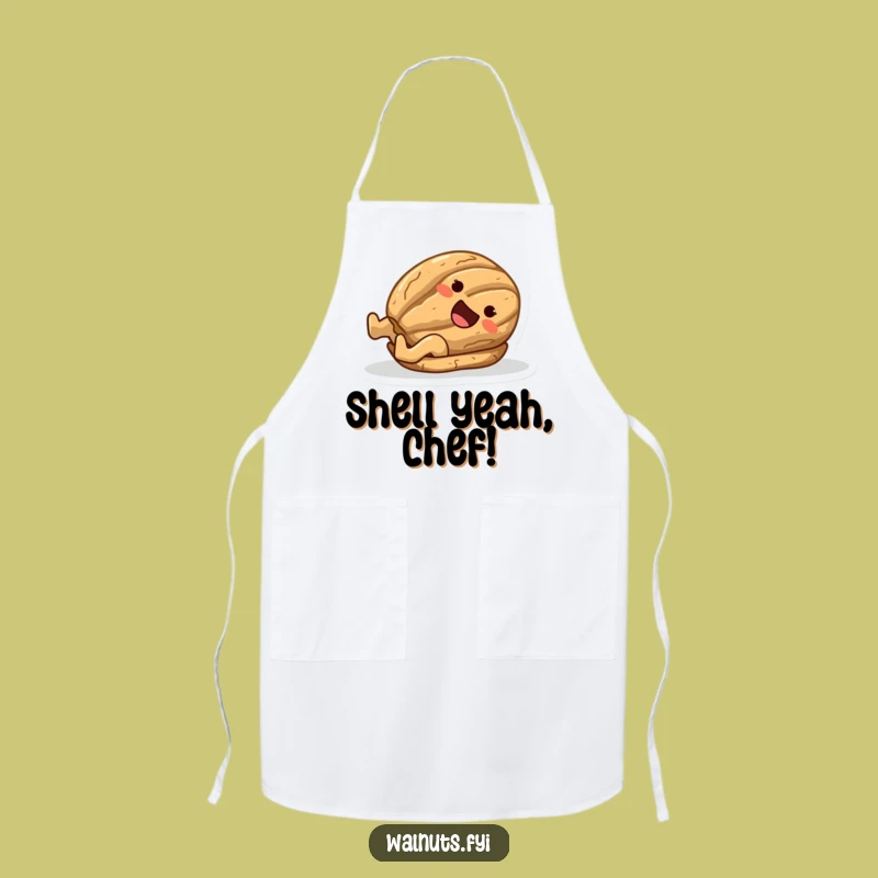 Funny Joyful Walnut Sliding Shell Apron - Kitchen Fun Gift Idea