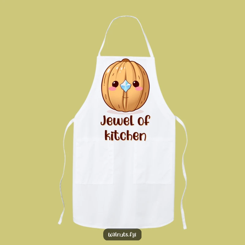 Funny Kawaii Gem Walnut Apron - Sparkling Treasure Kitchen Wear