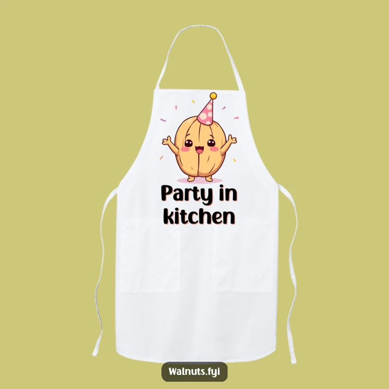 Funny Kawaii Party Walnut Apron - Cheerful Celebration Kitchen Wear