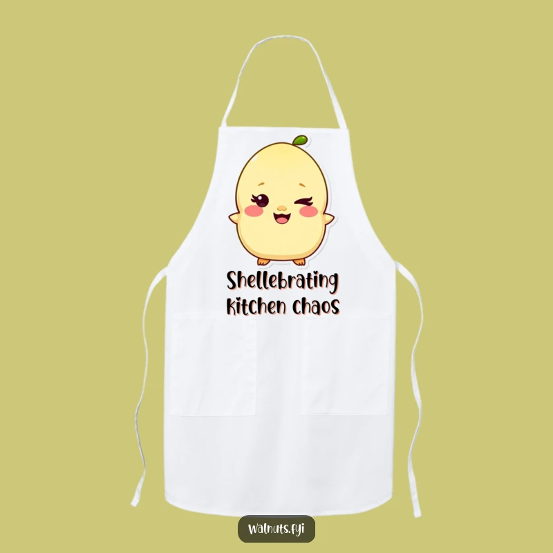 Funny Kawaii Pistachio Apron - Giggling Chef Nut for Kitchen Humor and Gifts