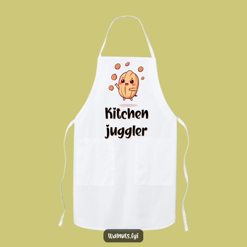 Funny Kawaii Walnut Juggling Apron - Juggle Your Cooking with Humor