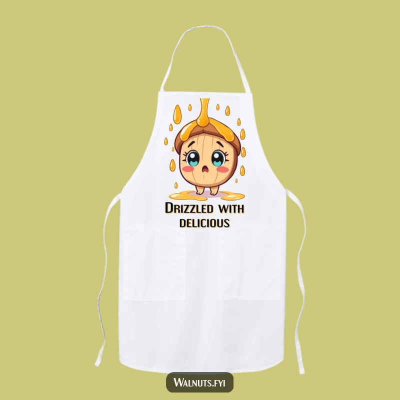 Funny Pecan Syrup Shower Apron, Keep Clean with Nutty Kitchen Humor