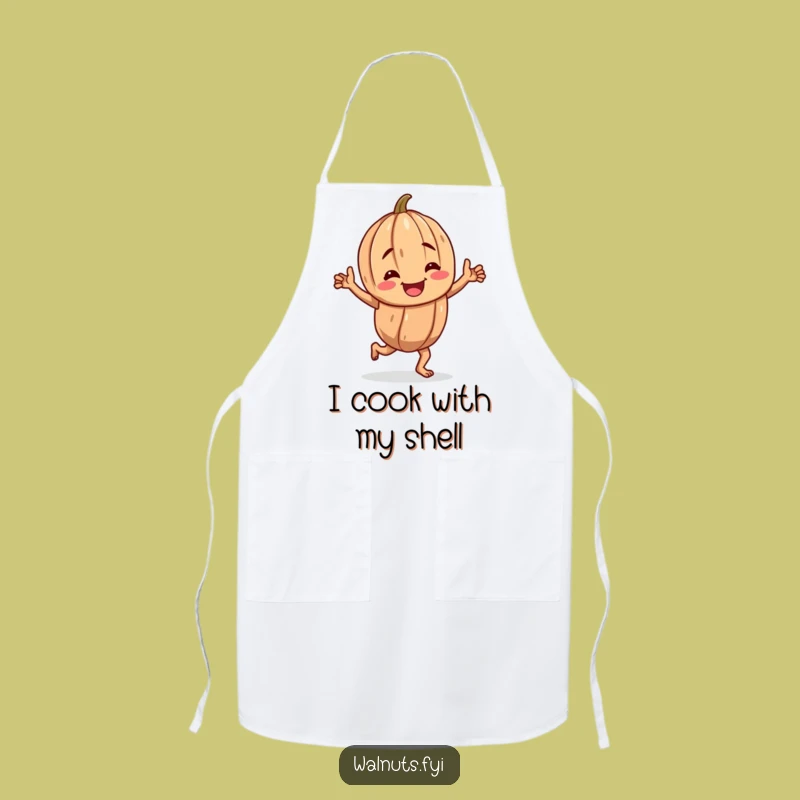 Funny Walnut Jig Apron: Cheerful Gnarled Character Dancing, Kitchen Funny Gift Accessory