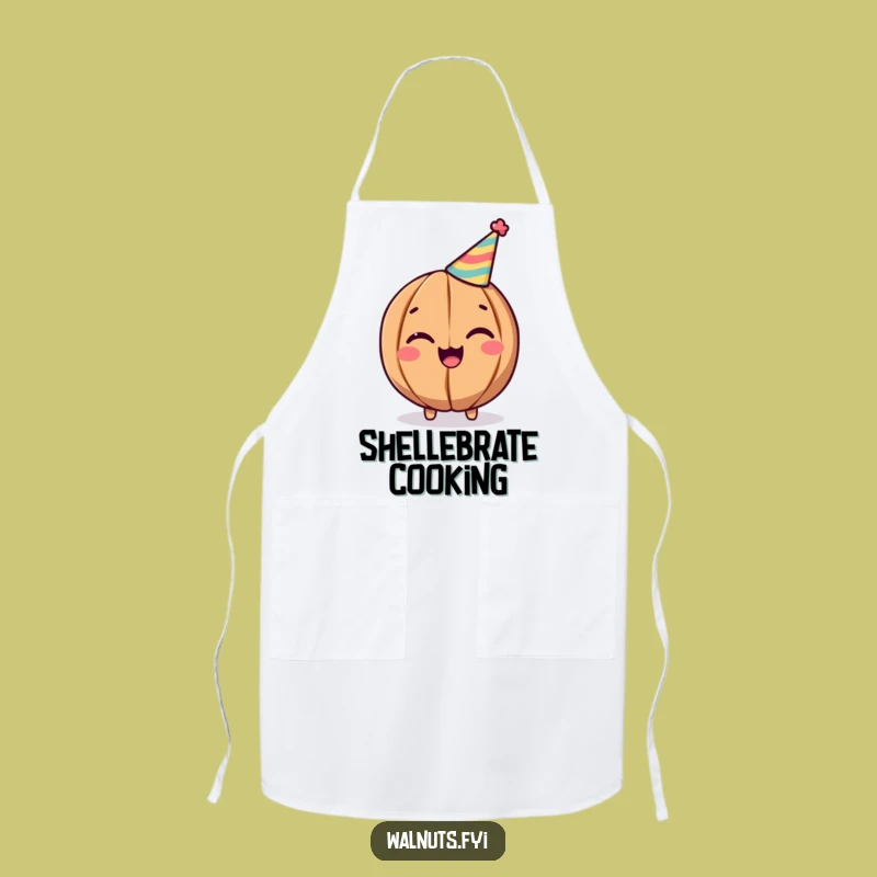 Funny Walnut Party Apron: Cheerful Chef Nut, Kitchen Celebration, Perfect Funny Gift