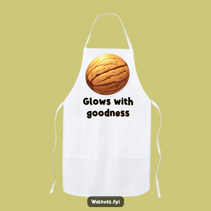 Funny Glowing Walnut Aura Apron: Cook with Mystical Humor!
