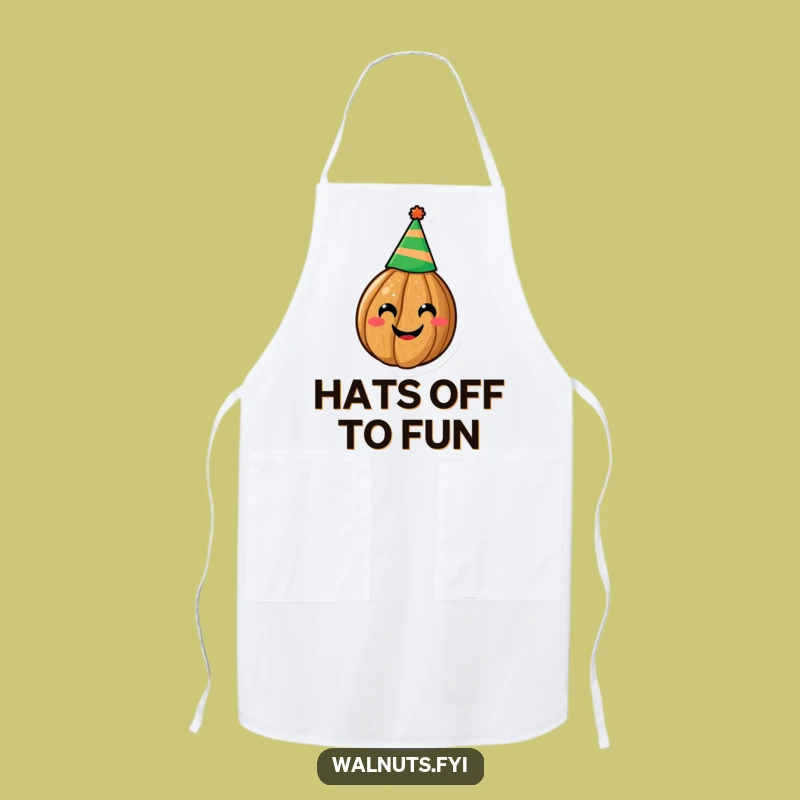 Funny Walnut Party Hat Apron - Chef's Hilarious Nutty Cooking Gift