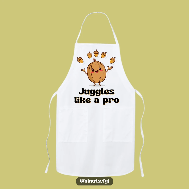 Juggling Walnut Apron - Cook up Tricks with Funny Flair!