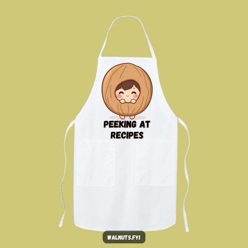 Funny Shy Walnut Apron: Cook with Gentle Charm and Style