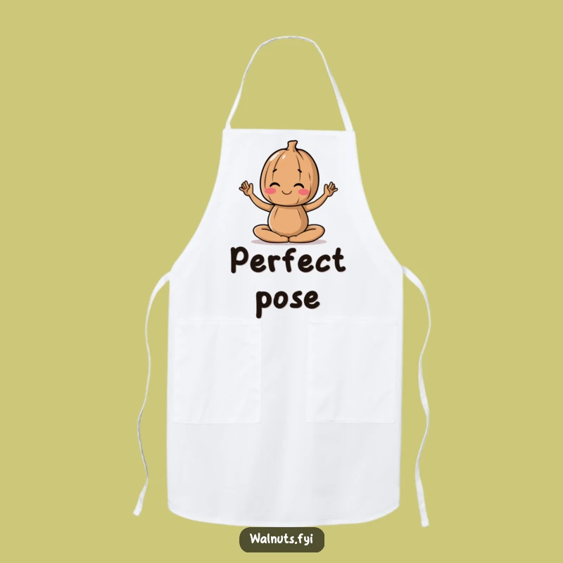 Funny Yoga Walnut Apron: Cook with Calm and Comedy