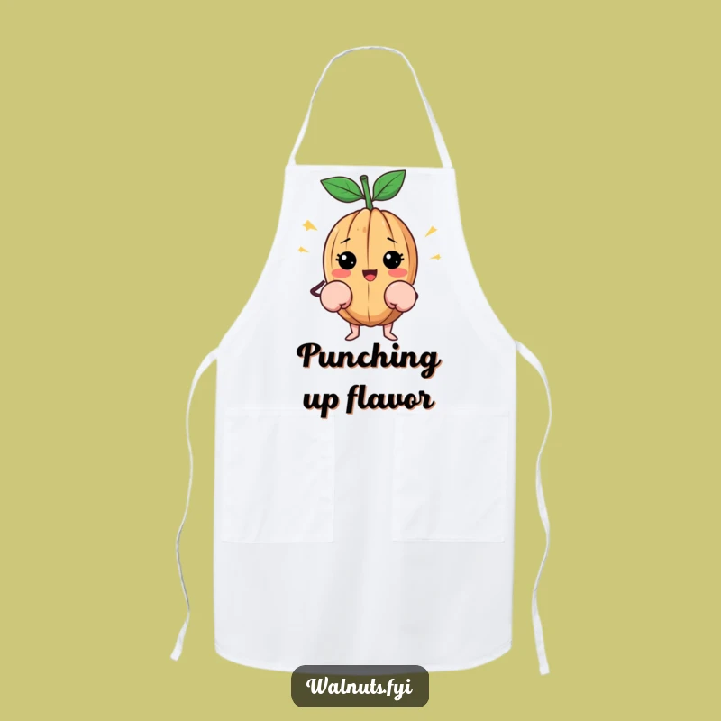 Funny Happy Walnut Apron: Tiny Boxer Chef Nut, Kitchen Fight, Perfect Funny Gift
