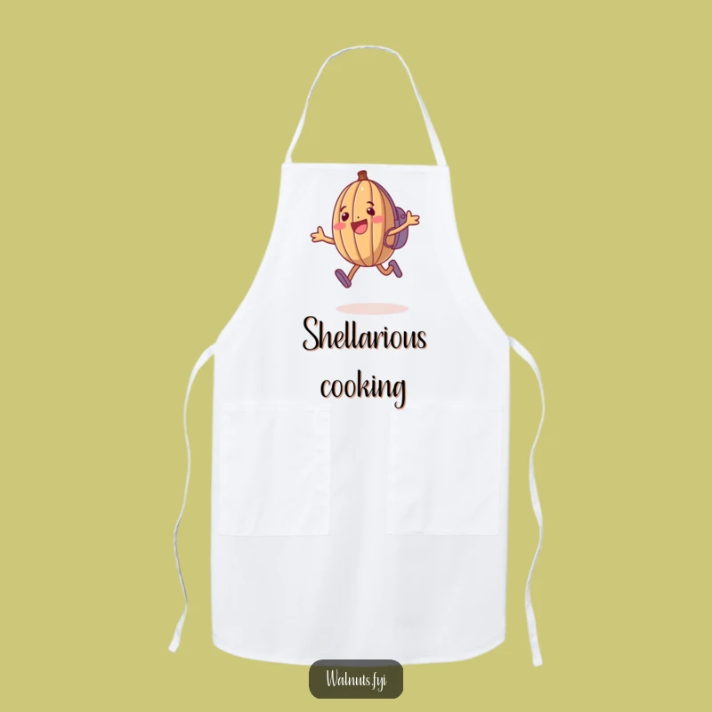 Funny Walnut Apron: Jumping Nut Kitchen Wear, Hilarious Gift for Bakers & Cooks