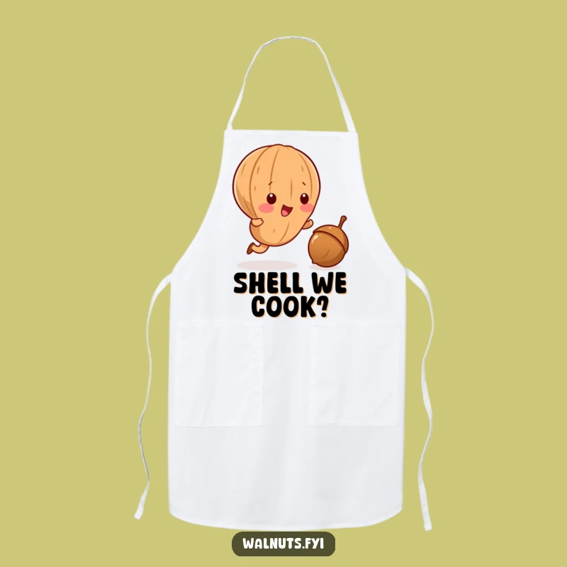 Funny Kawaii Walnut Apron - Playful Acorn Chase Kitchen Fun Gear