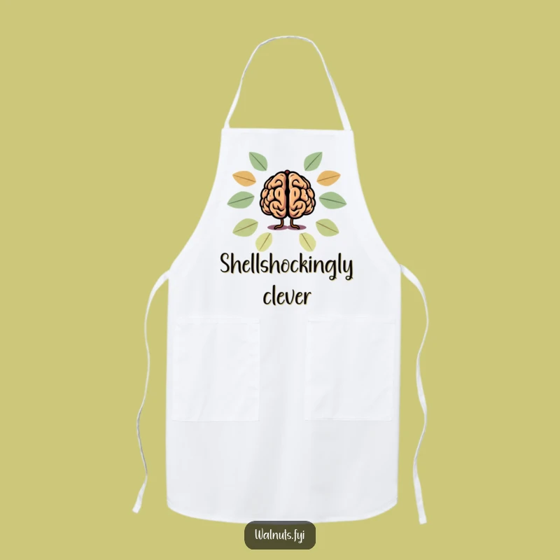 Funny Brain Walnut Apron: Cook with Hilarious Intelligence!
