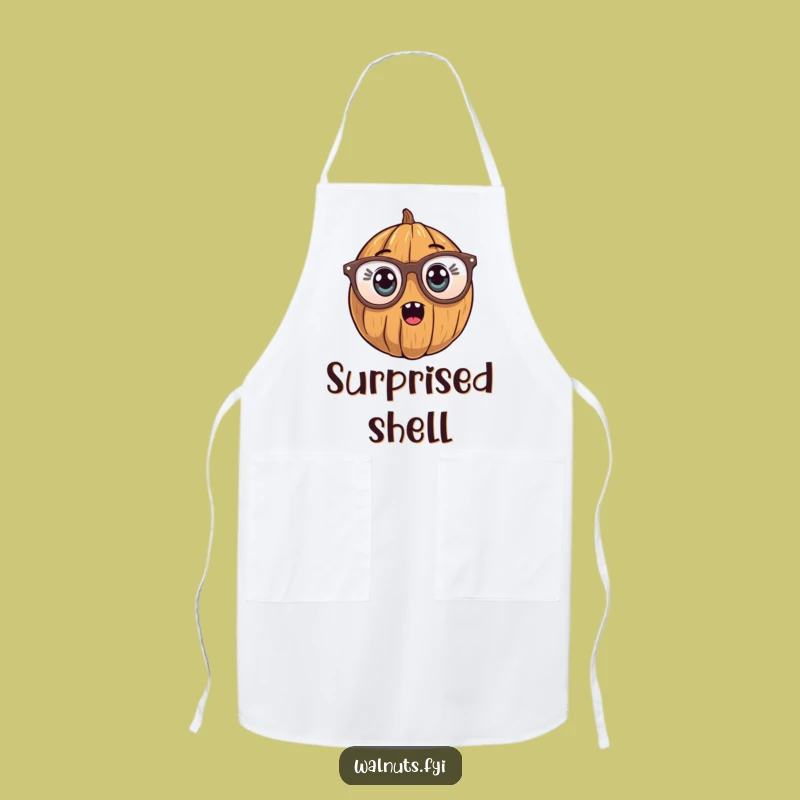 Surprised Walnut Apron - Cook with Reader Humor!