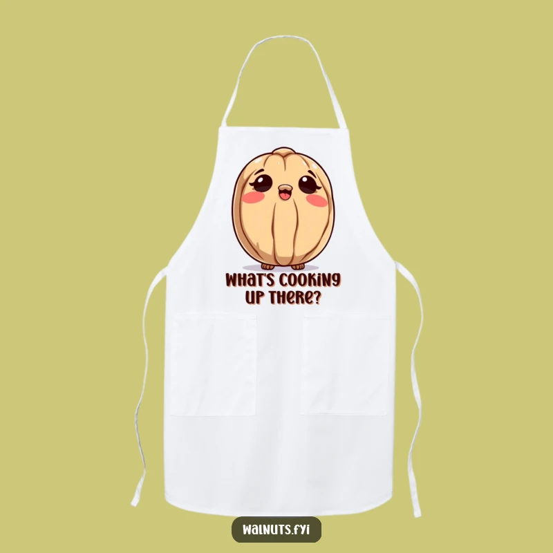 Funny Curious Walnut Apron, Ponder While You Prepare