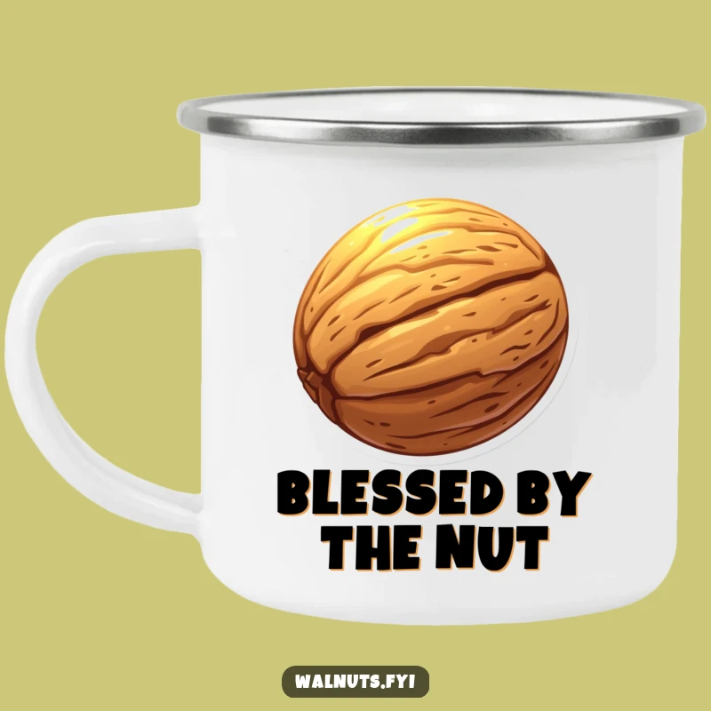 Funny Glowing Walnut Aura Camping Mug: Mystical Sips Outdoors!
