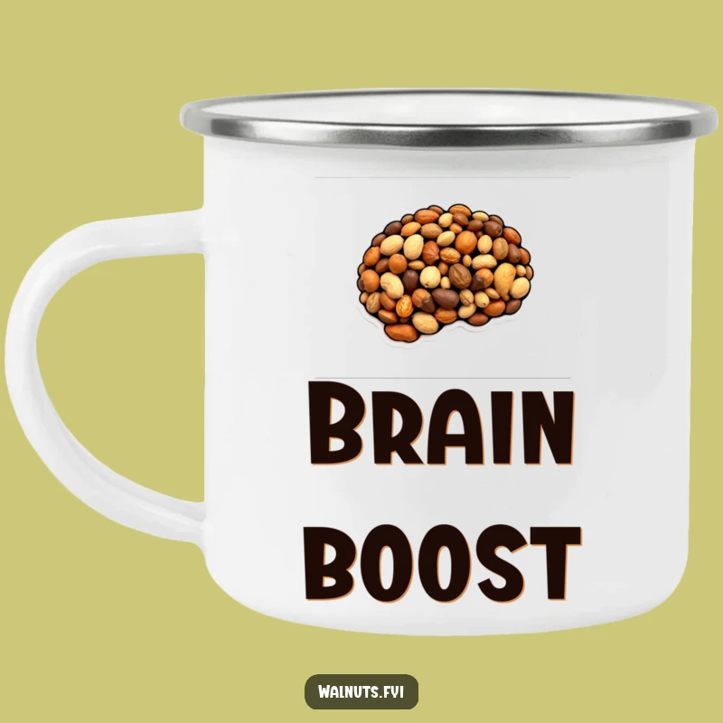 Funny Nutty Brain Camping Mug - Brainy Brews & Hilarious Outdoors!