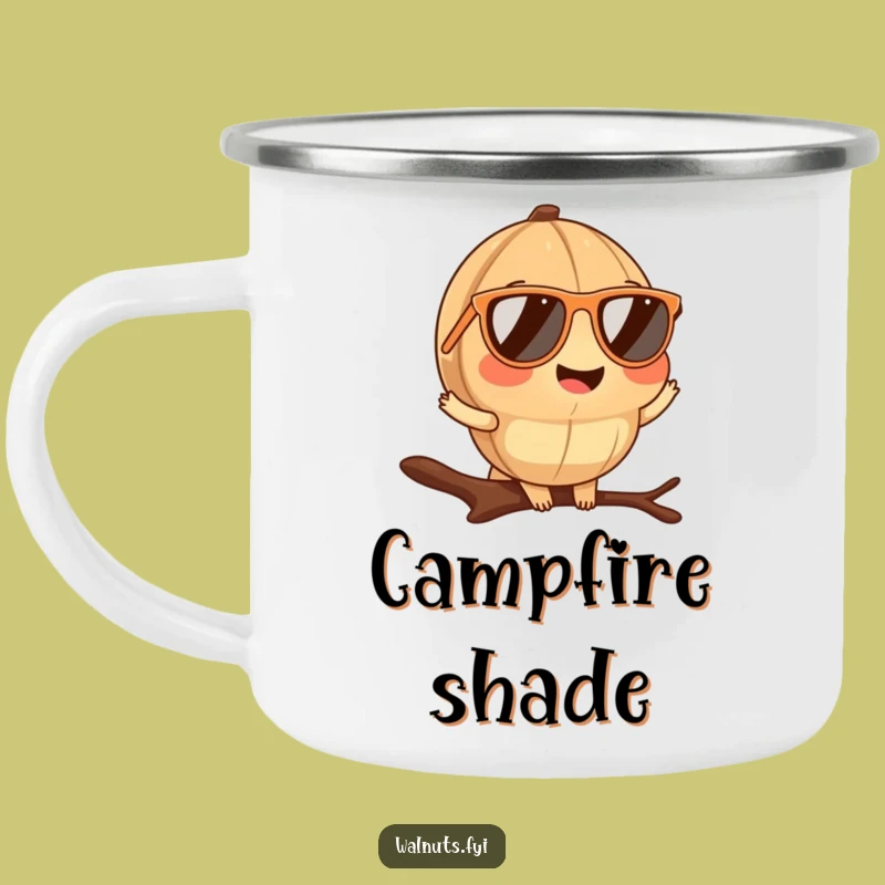 Funny Walnut Sunglasses Camping Mug: Adventure in style, a perfect funny gift.
