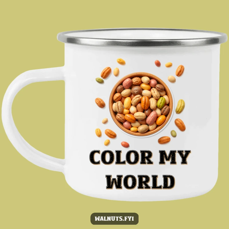 Funny Colorful Nuts Bowl Camping Mug - Vibrant Camp Snacks!