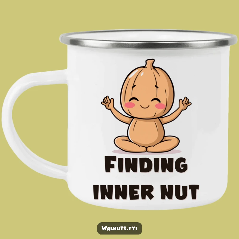 Funny Yoga Walnut Camping Mug: Zen on the Go