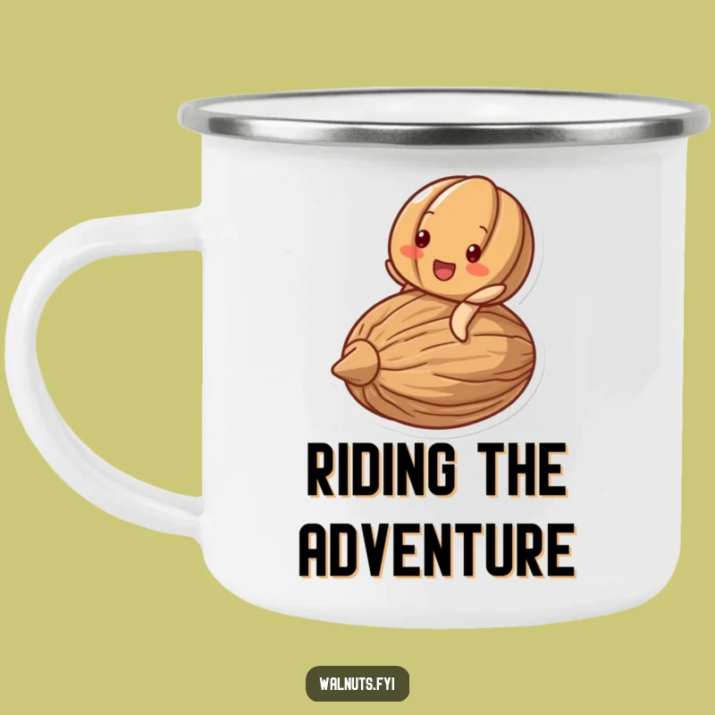 Funny Delighted Walnut Riding Nut Camping Mug - Adventure & Joy