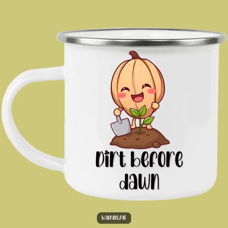 Funny Grinning Walnut Camping Mug - Hilarious Outdoor Adventure Drinkware Gift