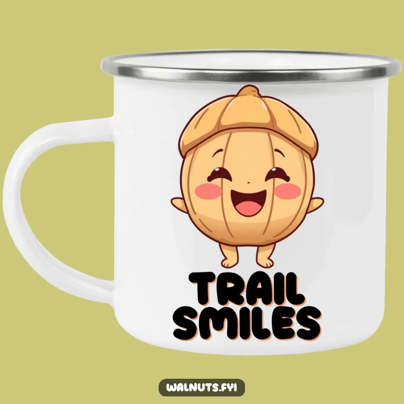 Funny Joyous Walnut Camping Mug, Sip Happiness Outdoors