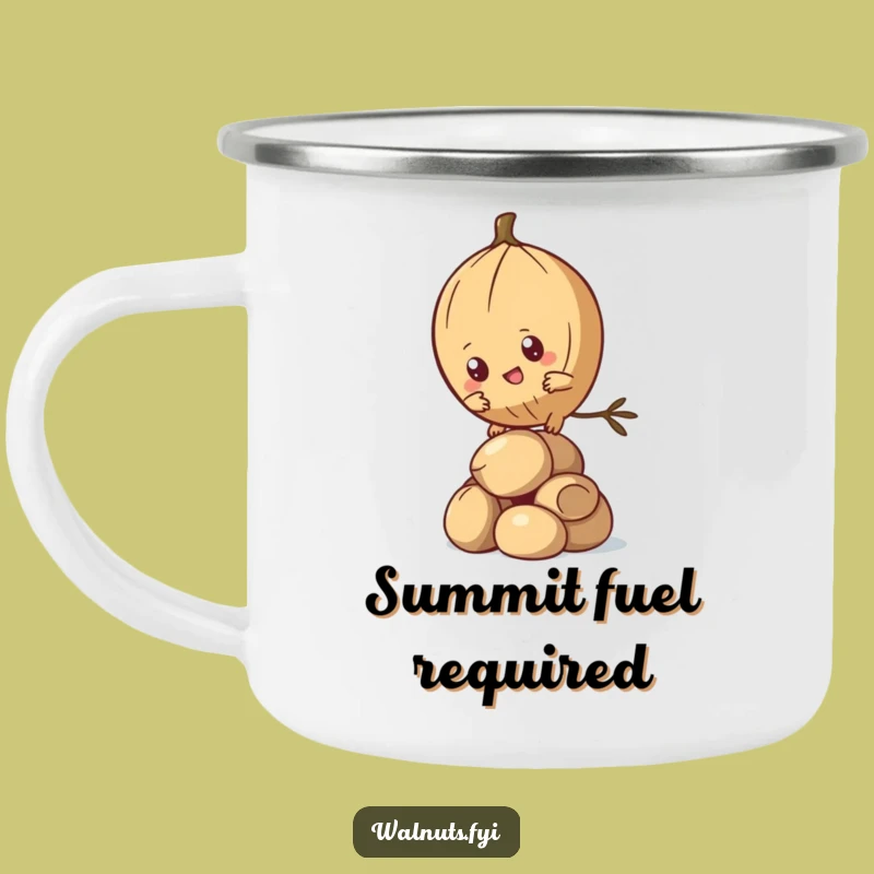 Funny Kawaii Pine Nut Camping Mug - Determined Climber for Motivating Outdoor Sips