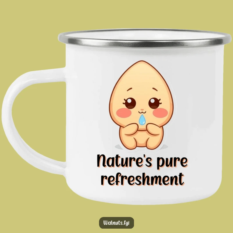 Funny Shy Almond Camping Mug - Your Gentle Companion for Outdoor Moments