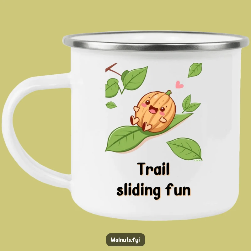 Funny Sliding Walnut Camping Mug - Hilarious Drinkware for Joyful Adventures