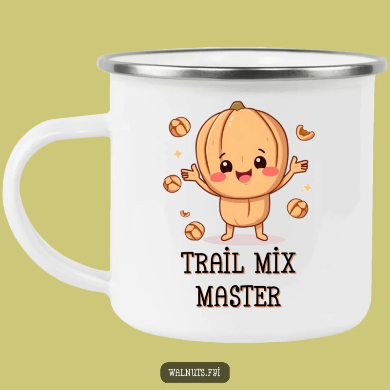 Happy Juggling Walnut Camping Mug: Funny Nutty Adventures, Hilarious Outdoor Gift