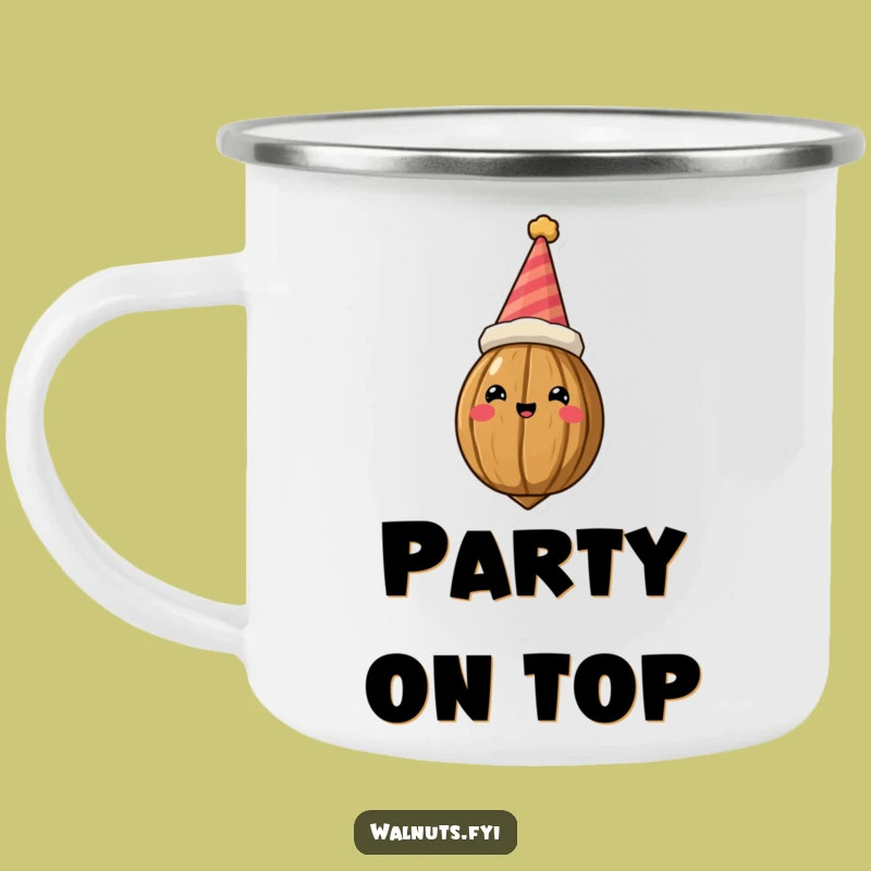 Funny Crowned Walnut Camping Mug - Trail Mix and Royal Sips!