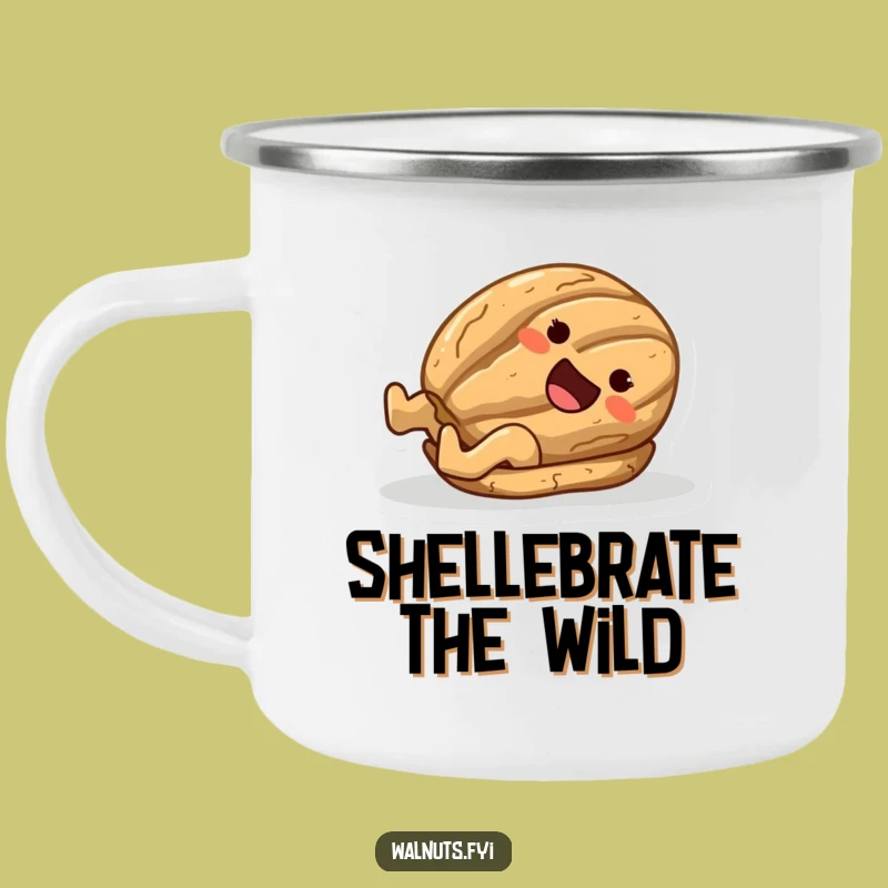 Funny Joyful Walnut Sliding Shell Camping Mug - Adventure Gift