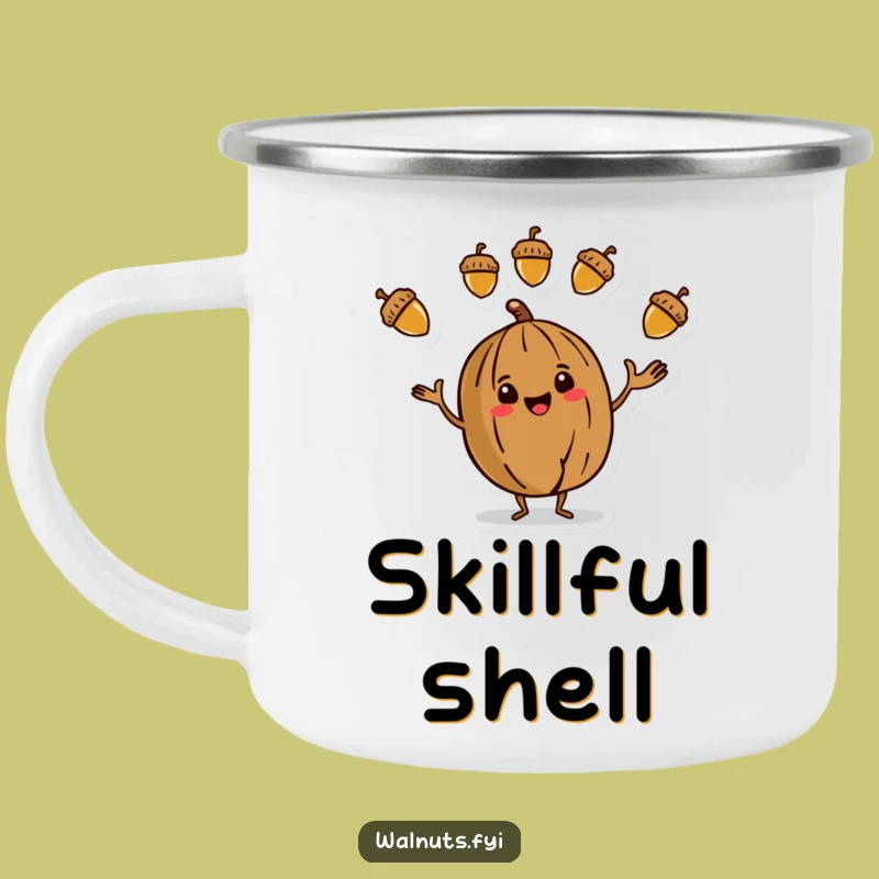 Juggling Walnut Camping Mug - Acorn Fun on the Go!