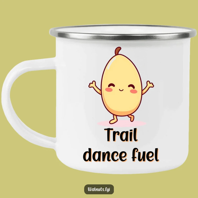 Funny Kawaii Almond Dance Camping Mug - Adventure with Happy Moves