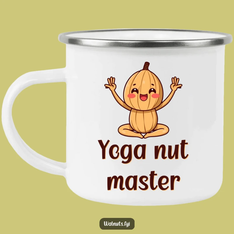 Funny Yoga Walnut Camping Mug: Find Your Zen Outdoors!