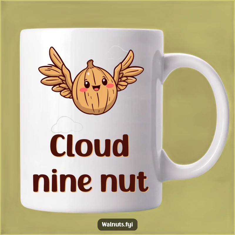 Funny Flying Walnut Mug: A Whimsical Gift for Dreamers and Nut Fans