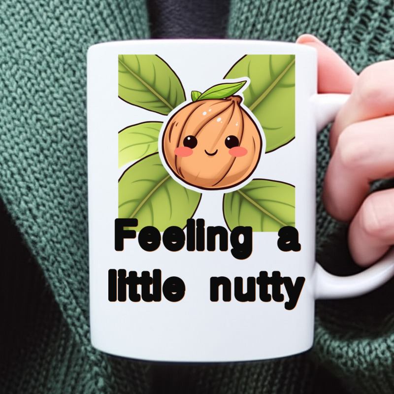 Blushing Walnut Coffee Mug for Nut Lovers 