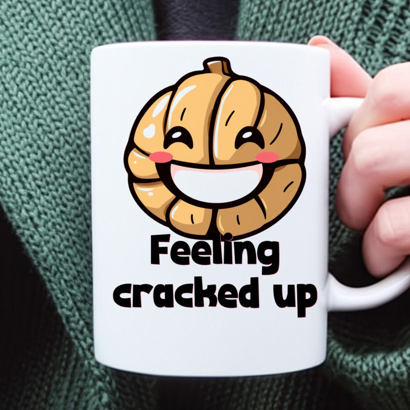 Funny Walnut Cracking Up Smile Mug 