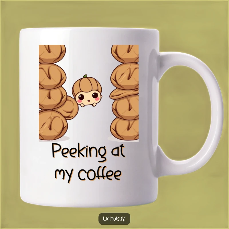 Funny Curious Walnut Mug - Hidden Gem - The Perfect Humorous Gift for Nut Lovers