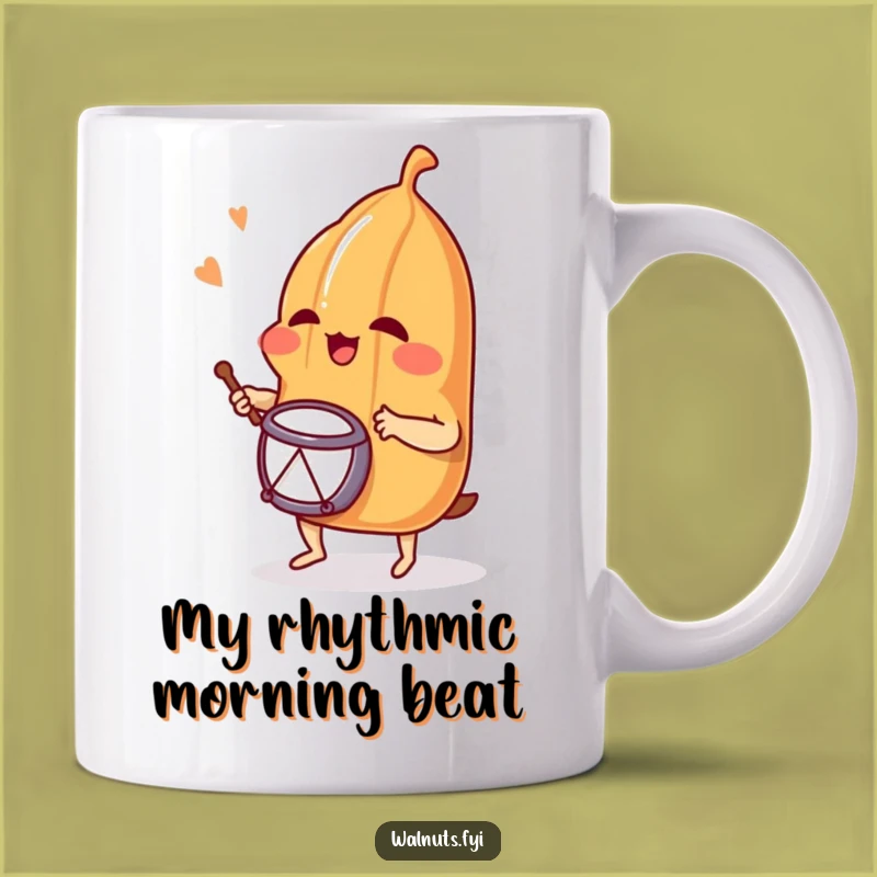 Funny Giggling Pecan Drummer Mug - The Perfect Humorous Gift for Music Lovers