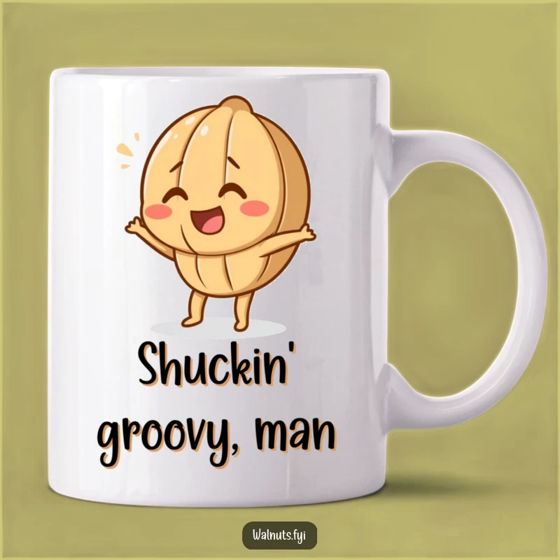 Funny Giggling Walnut Mug: Dance Your Way to a Hilarious Coffee Break