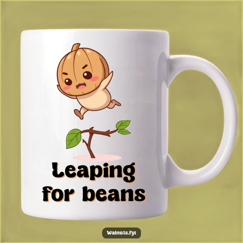 Funny Jumping Walnut Mug: Overcome Obstacles with a Smile, Perfect Funny Gift