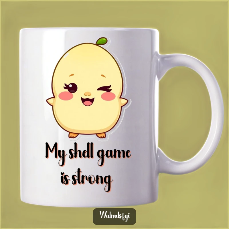Funny Kawaii Pistachio Mug - A Giggling Nutty Character for a Hilarious Gift