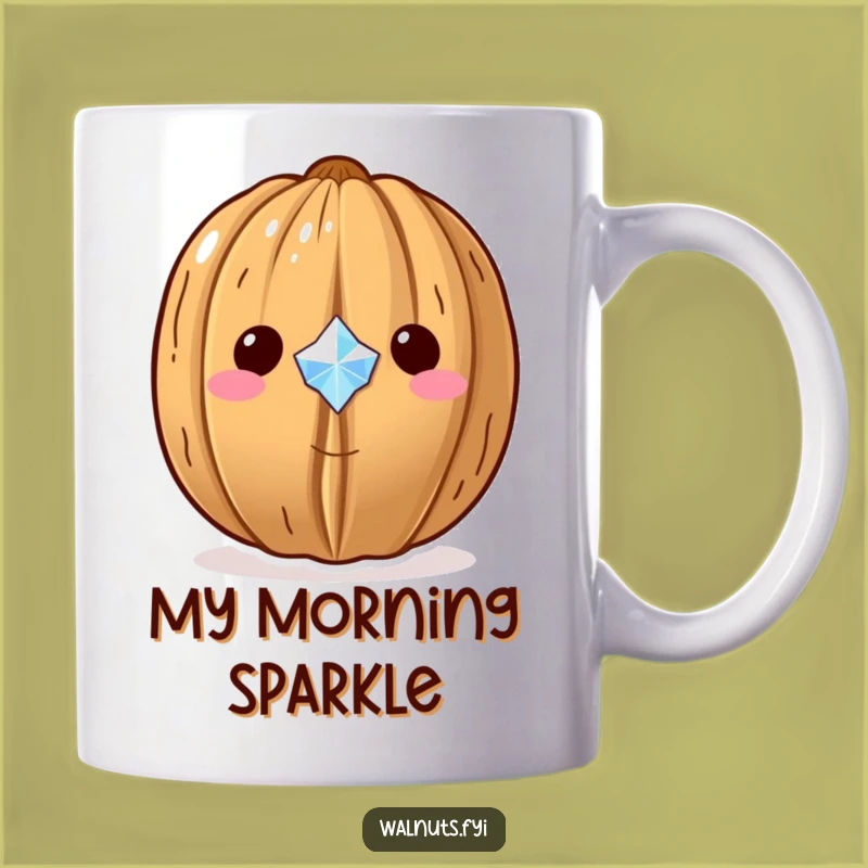 Funny Kawaii Treasure Walnut Mug - Sparkling Gem Proud Display Gift