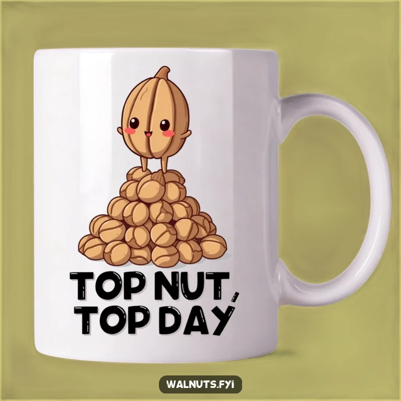 Funny Proud Walnut Mug: Standing Tall Nut, Top of the Heap, Perfect Funny Gift