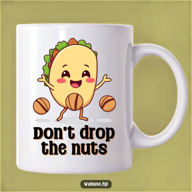 Funny Taco Juggling Walnuts Mug: A Hilarious Gift for Snack Lovers